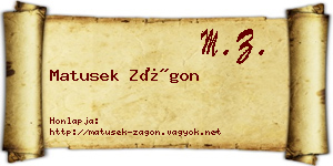 Matusek Zágon névjegykártya